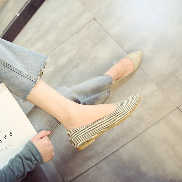 Size:4.5-11 Women Fashion Elegant Pointed-toe Ballet Flats Loafers