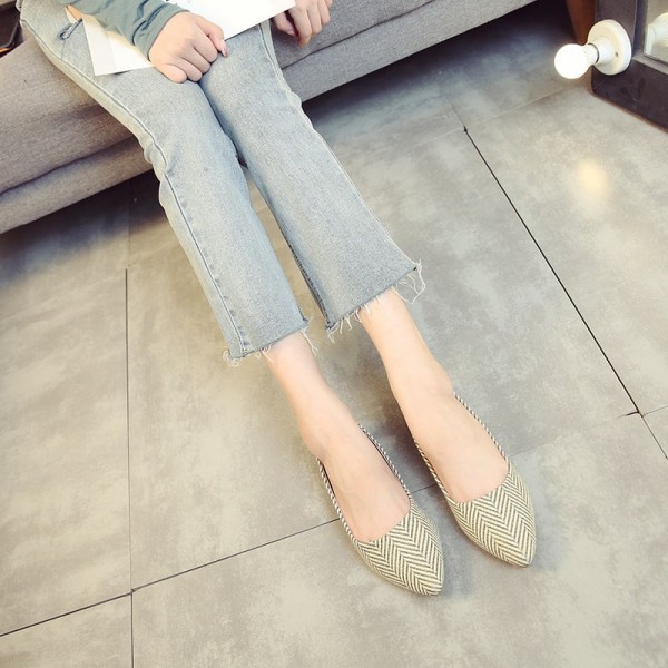 Size:4.5-11 Women Fashion Elegant Pointed-toe Ballet Flats Loafers
