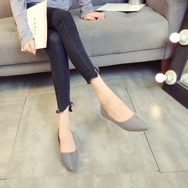 Size:4.5-11 Women Fashion Elegant Pointed-toe Ballet Flats Loafers