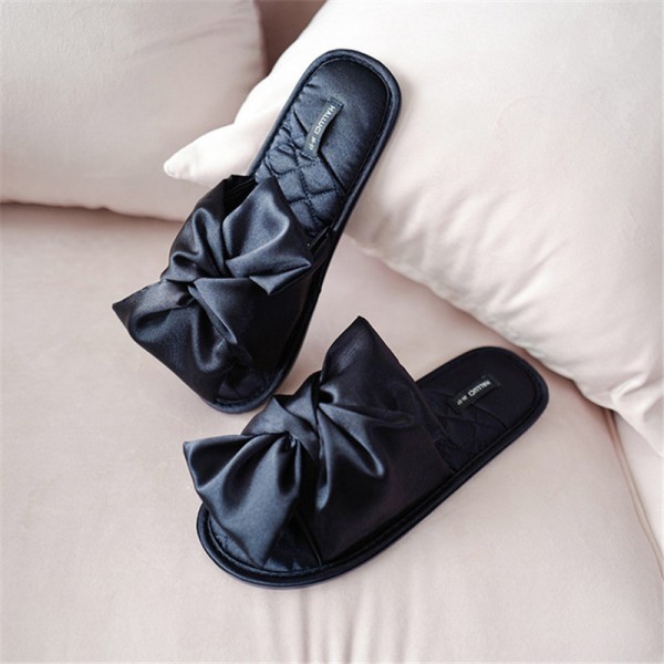 Size:5-8 Women Comfortable Bow Design Soft Sole House Slippers