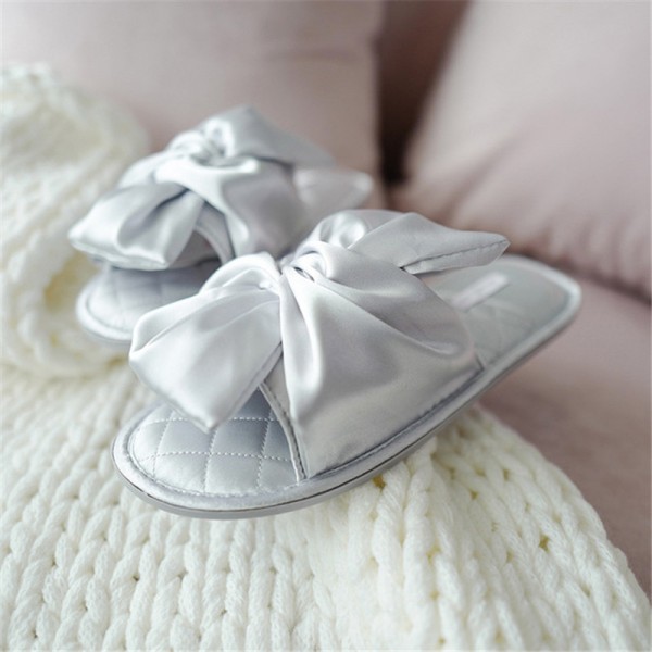 Size:5-8 Women Comfortable Bow Design Soft Sole House Slippers