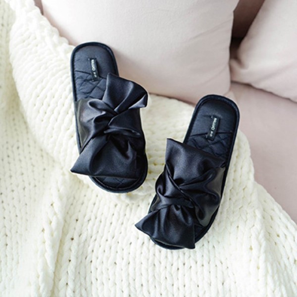 Size:5-8 Women Comfortable Bow Design Soft Sole House Slippers