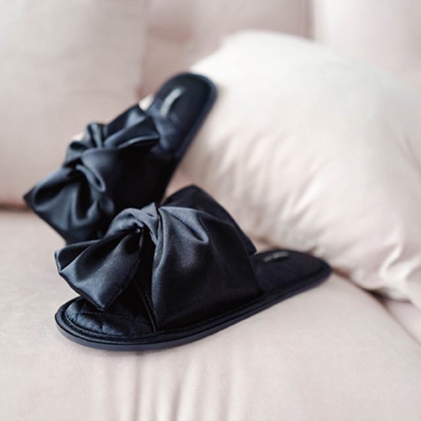 Size:5-8 Women Comfortable Bow Design Soft Sole House Slippers