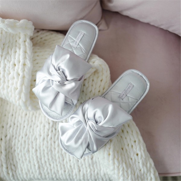 Size:5-8 Women Comfortable Bow Design Soft Sole House Slippers