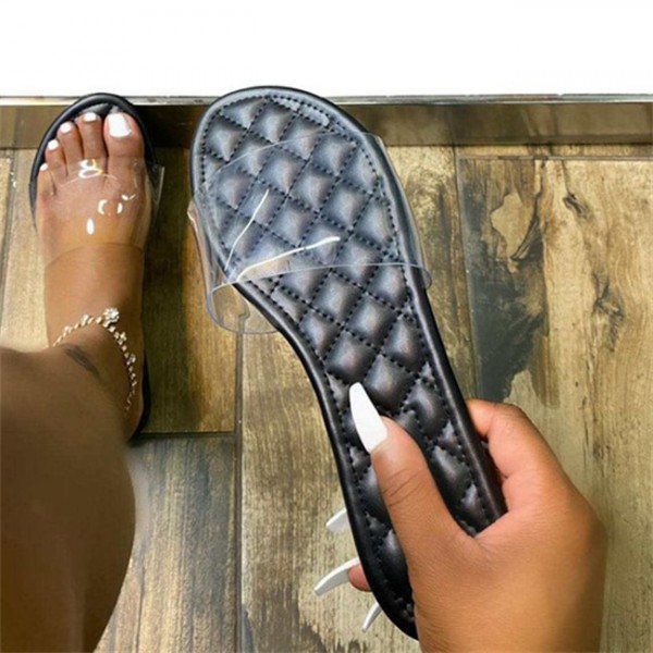 Size:5-11 Women Fashion Solid Color Stitching Argyle Slippers