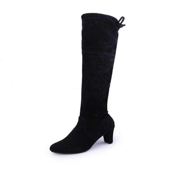Size:4.5-11 Women Fashion Plus Size Suede Upper Block Over The Knee Boots