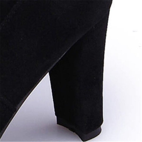 Size:4.5-11 Women Fashion Plus Size Suede Upper Block Over The Knee Boots