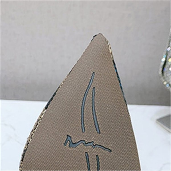 Size:4.5-13 Women Color Blocking Sequins Pointed-toe Heels