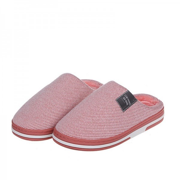 Women Winter Housewear Round Toe Thick-soled Warm Plush Slippers