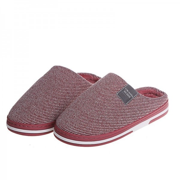 Women Winter Housewear Round Toe Thick-soled Warm Plush Slippers