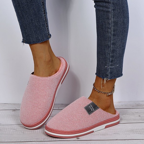 Women Winter Housewear Round Toe Thick-soled Warm Plush Slippers