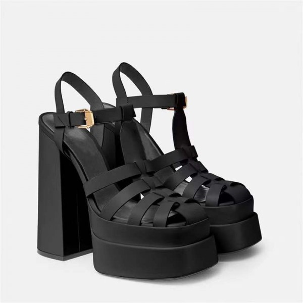 Spring And Summer Women Ankle Strap Buckle Platform Super High Heel Gladiator Sandals