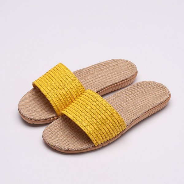 Size 4.5-8.5 Fashion Handmade Candy Color Rattan Woven Linen Slippers Shoes
