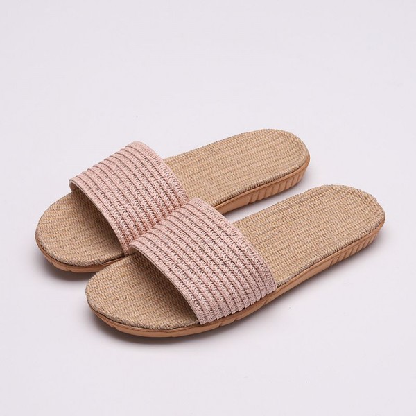 Size 4.5-8.5 Fashion Handmade Candy Color Rattan Woven Linen Slippers Shoes