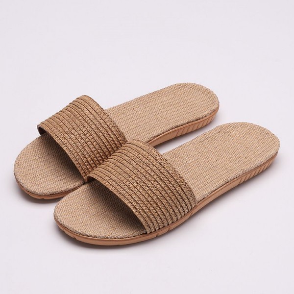 Size 4.5-8.5 Fashion Handmade Candy Color Rattan Woven Linen Slippers Shoes