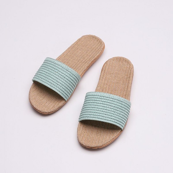 Size 4.5-8.5 Fashion Handmade Candy Color Rattan Woven Linen Slippers Shoes