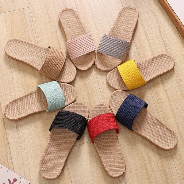 Size 4.5-8.5 Fashion Handmade Candy Color Rattan Woven Linen Slippers Shoes