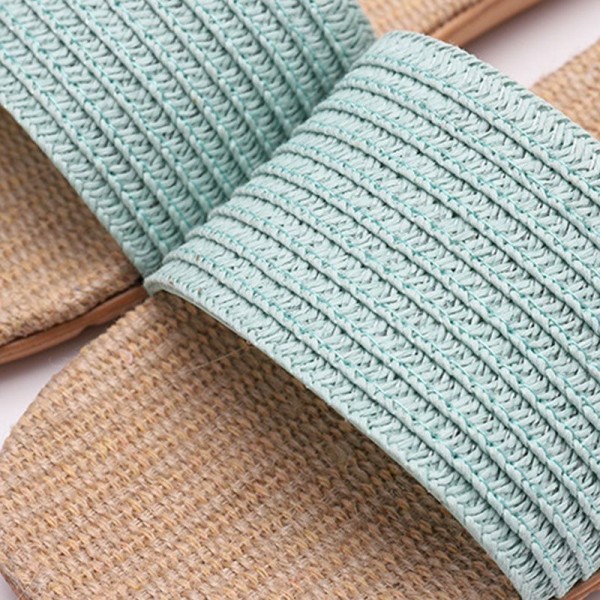 Size 4.5-8.5 Fashion Handmade Candy Color Rattan Woven Linen Slippers Shoes