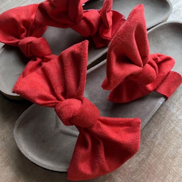 Size:6-11 Women Fashion Bow Decor Flats Slippers Shoes