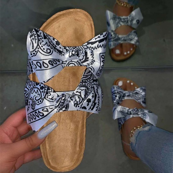 Size:6-11 Women Fashion Bow Decor Flats Slippers Shoes