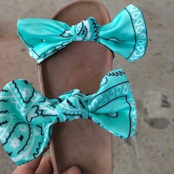 Size:6-11 Women Fashion Bow Decor Flats Slippers Shoes