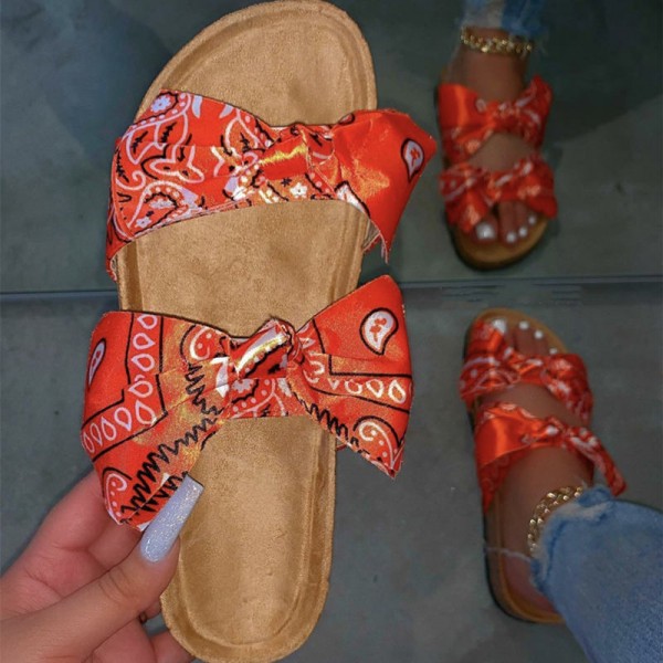 Size:6-11 Women Fashion Bow Decor Flats Slippers Shoes