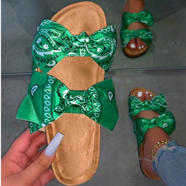 Size:6-11 Women Fashion Bow Decor Flats Slippers Shoes