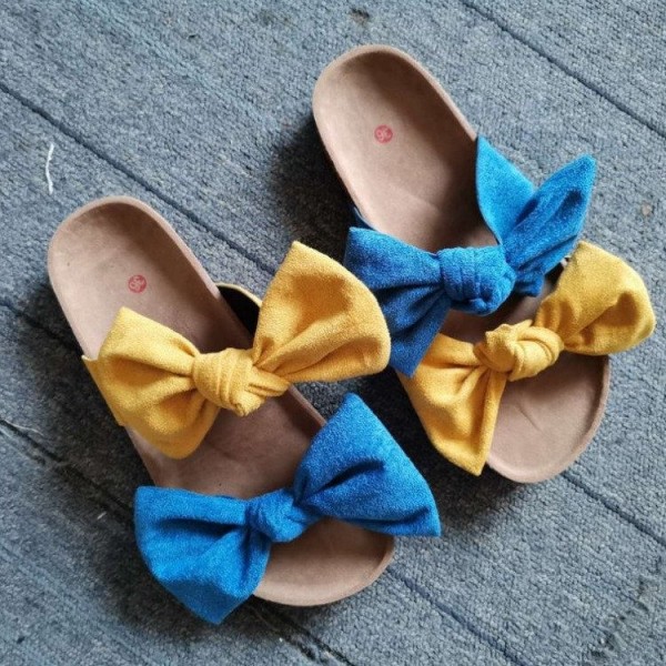 Size:6-11 Women Fashion Bow Decor Flats Slippers Shoes