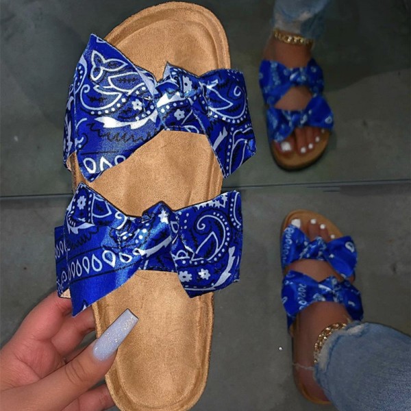 Size:6-11 Women Fashion Bow Decor Flats Slippers Shoes