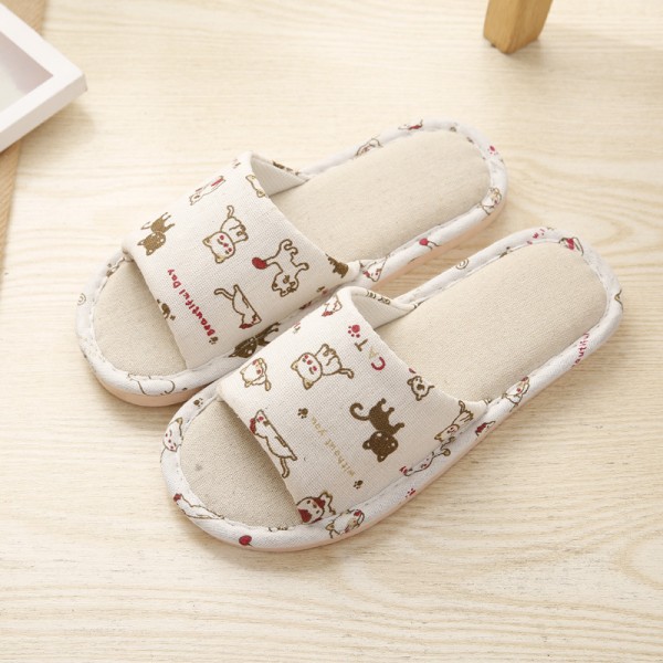 Floral Summer Fashion Non-Slip Indoor Household Linen House Slippers