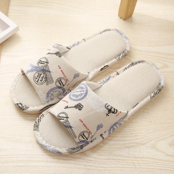 Floral Summer Fashion Non-Slip Indoor Household Linen House Slippers