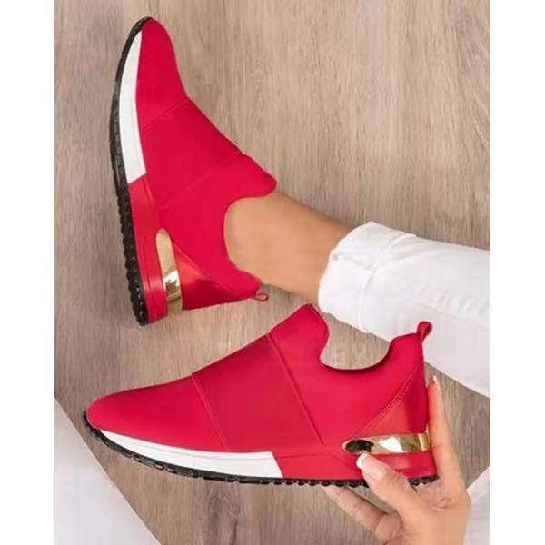Women Fashion Casual Breathable Mesh Design Wedge Sneakers