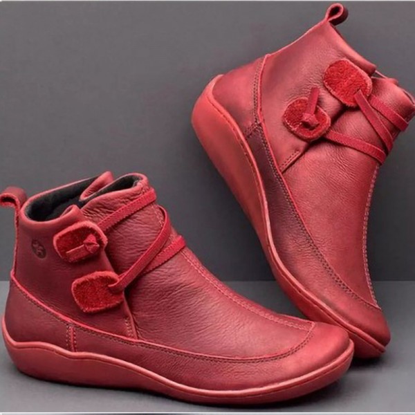 Plus Size Vintage Women Fashion Platform Sports Lace Up Short Boots