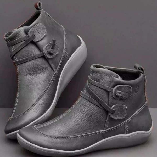 Plus Size Vintage Women Fashion Platform Sports Lace Up Short Boots