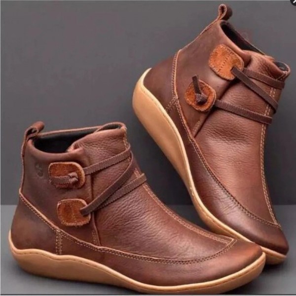 Plus Size Vintage Women Fashion Platform Sports Lace Up Short Boots