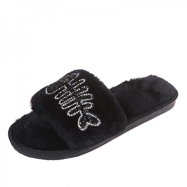 Women Fashion Suede Flat House Slippers