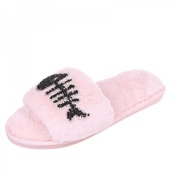 Women Fashion Suede Flat House Slippers