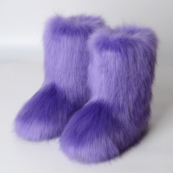 Winter Women Plus Size Fashionable Multicolor Plush Thickened Warm Non-Slip Snow Boots