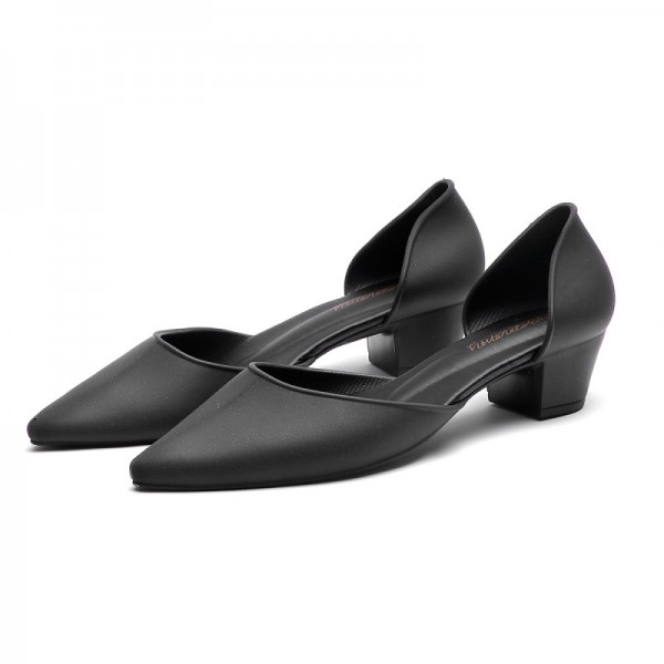 Women Fashion British Style Solid Color Pointed Loafers