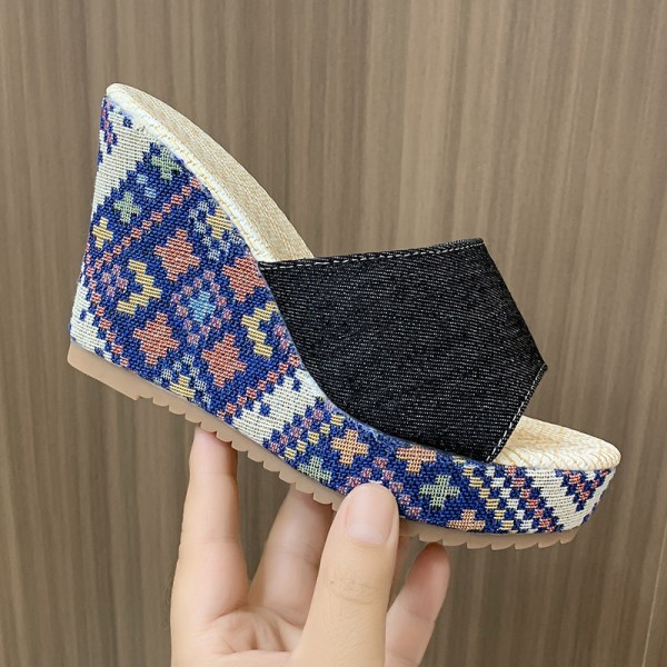 Women Fashion Plus Size Thick-Soled Wedge Heel Slippers