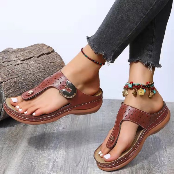 Women Fashion Plus-Size Round Toe Thong Slippers
