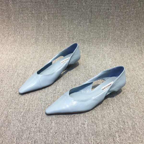 Women Fashion Solid Color Hollow PU Pointed Toe Loafers Work Shoes