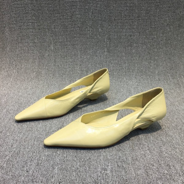 Women Fashion Solid Color Hollow PU Pointed Toe Loafers Work Shoes