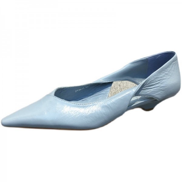 Women Fashion Solid Color Hollow PU Pointed Toe Loafers Work Shoes
