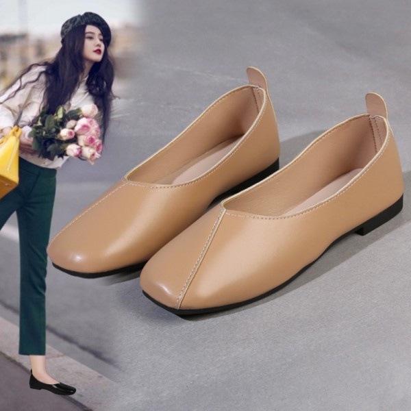 Women Fashion Solid Color Comfortable Soft Bottom PU Loafers