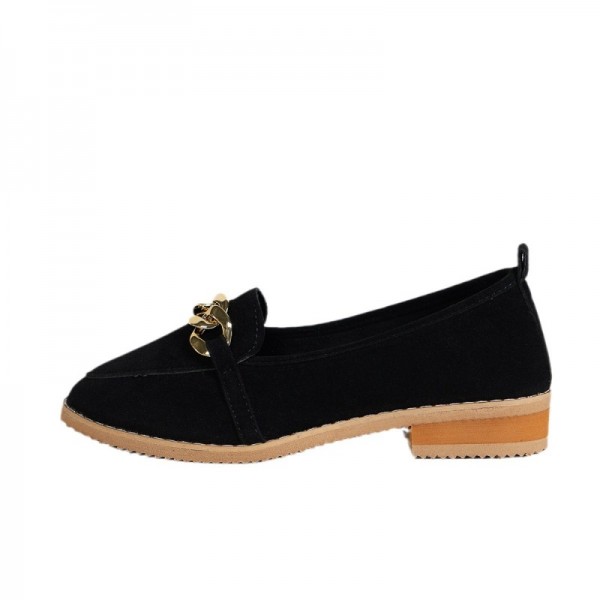 Women Fashion Casual Plus Size Leopard Metal Chain Loafers