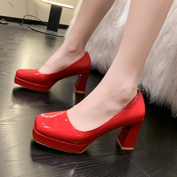 Women Fashion Plus Size Platform Chunky Heel Pumps