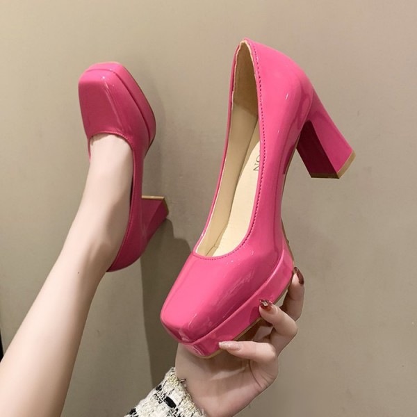 Women Fashion Plus Size Platform Chunky Heel Pumps