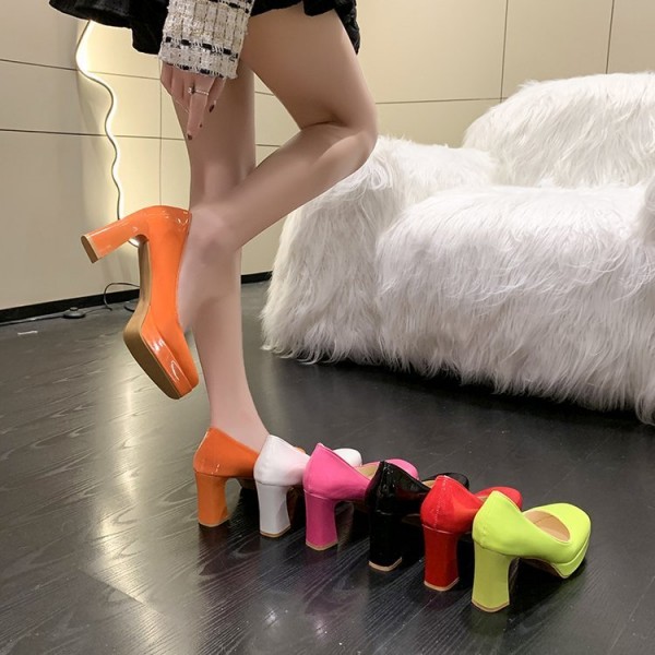 Women Fashion Plus Size Platform Chunky Heel Pumps