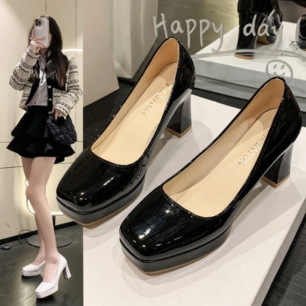 Women Fashion Plus Size Platform Chunky Heel Pumps